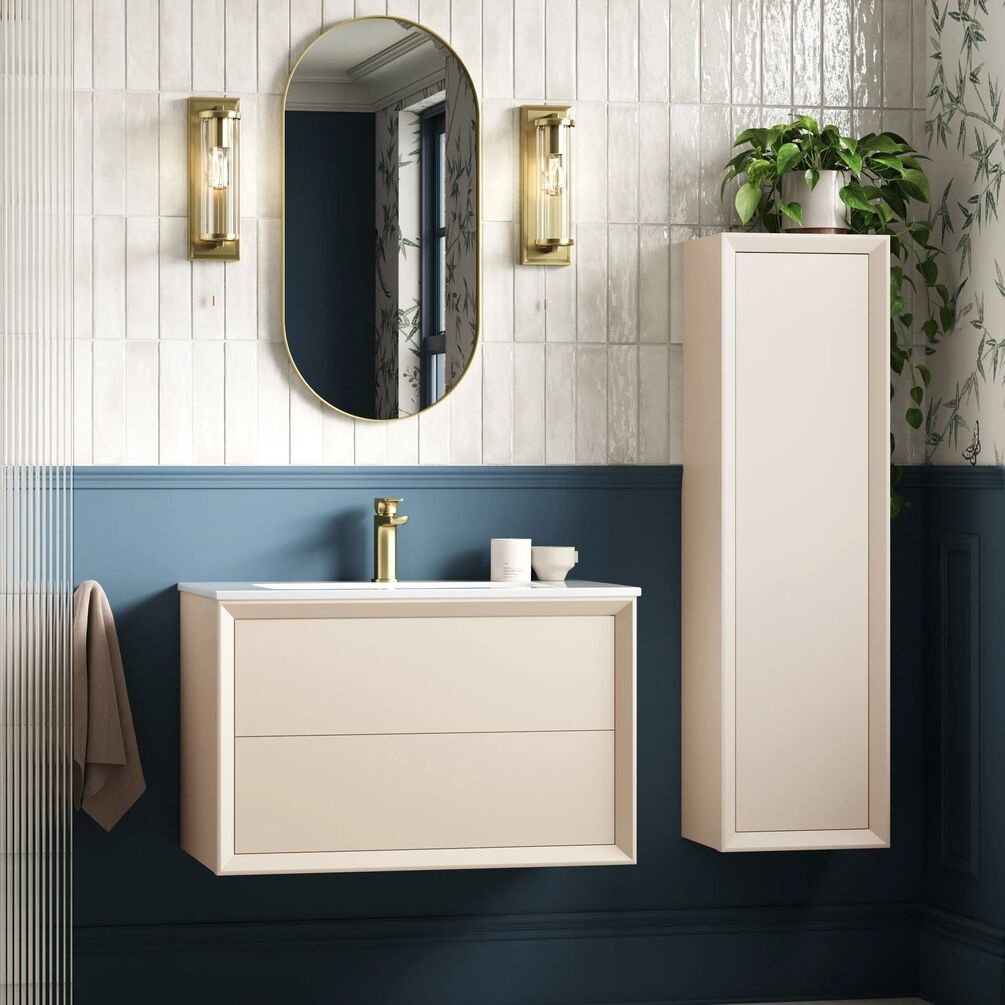 Apex Air Matt Cotton 345mm Wall Hung Tall Unit Lifestyle 1